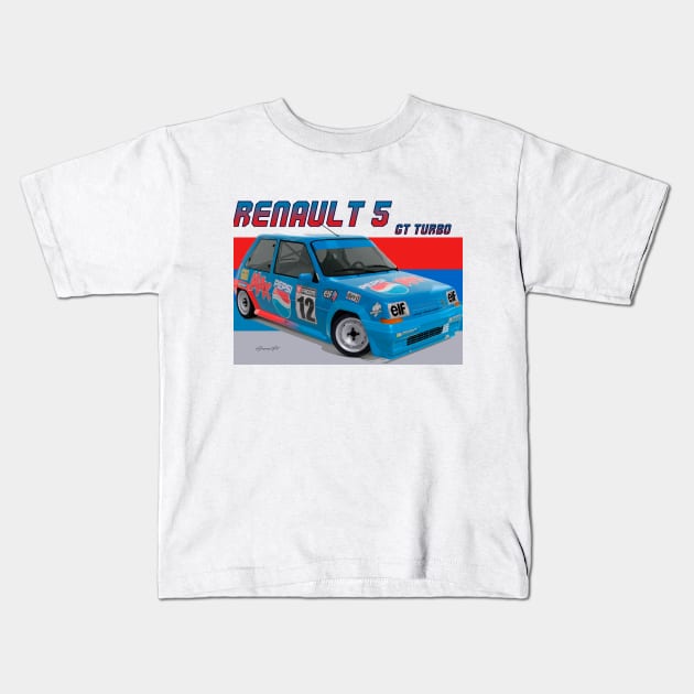 Renault 5 GT Turbo Kids T-Shirt by PjesusArt